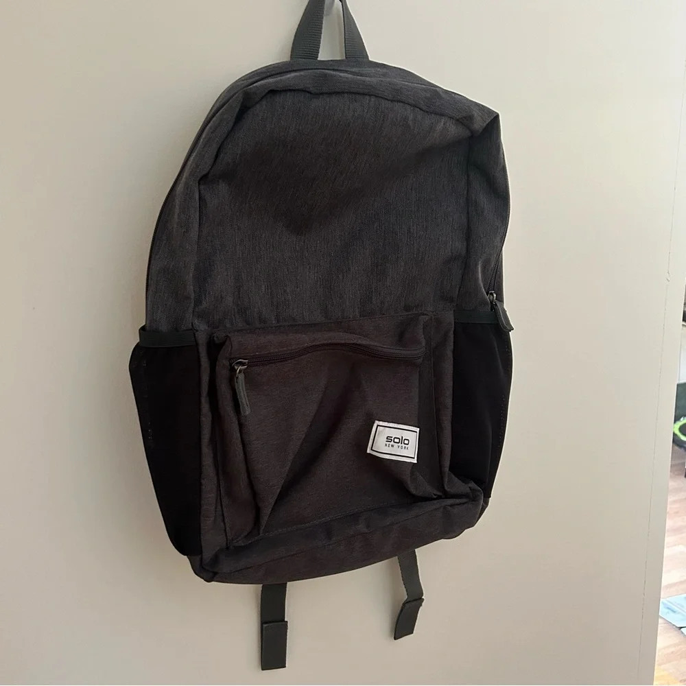 Solo New York Backpack Black And Charcoal‎ From Recycled Bottles 18”x12”